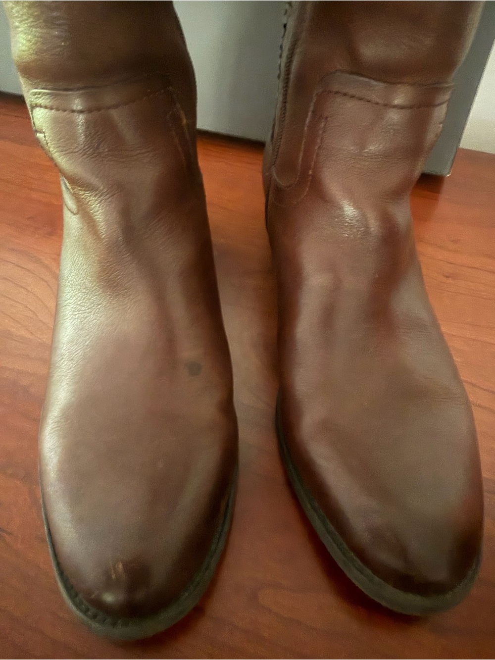 Vince Camuto Brilley Brown Leather Tall Riding Boots Size 7.5 - Picture 4 of 5